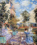In a French garden by Hassam Impressionism American A4 Photo Print