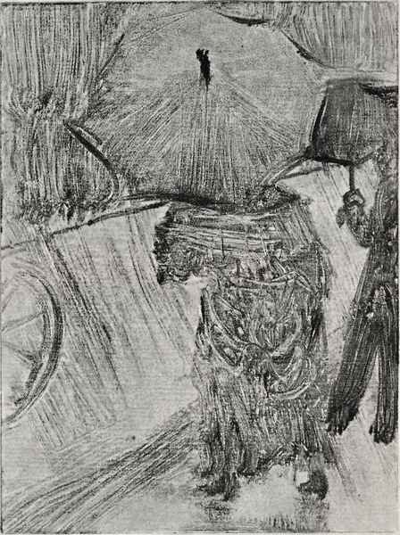 In the Rain by Degas A4 Photo Print