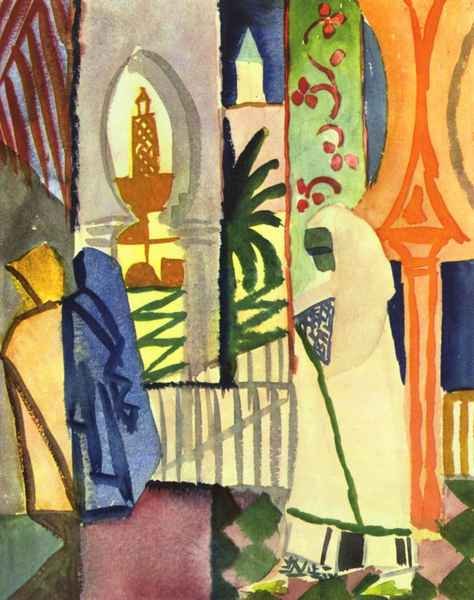 In the temple hall 1 by August Macke Expressionism A4 Photo Print