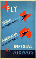 India Australia Fly Vintage Retro Advert Poster A4 Photo Print