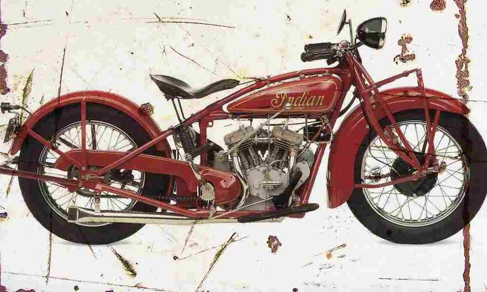 Indian 101 Scout 1928 Aged Vintage A4 Photo Print