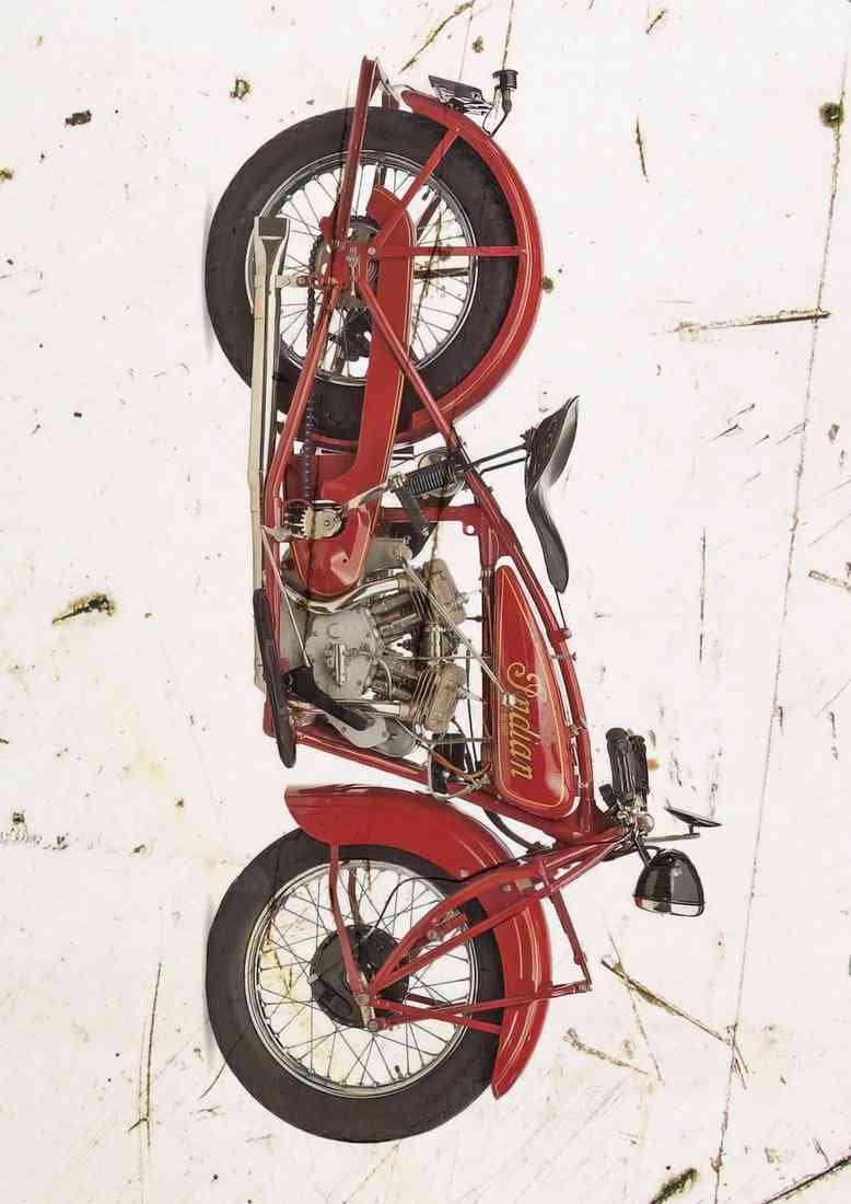 Indian 101 Scout 1928 aged A4 Photo Print