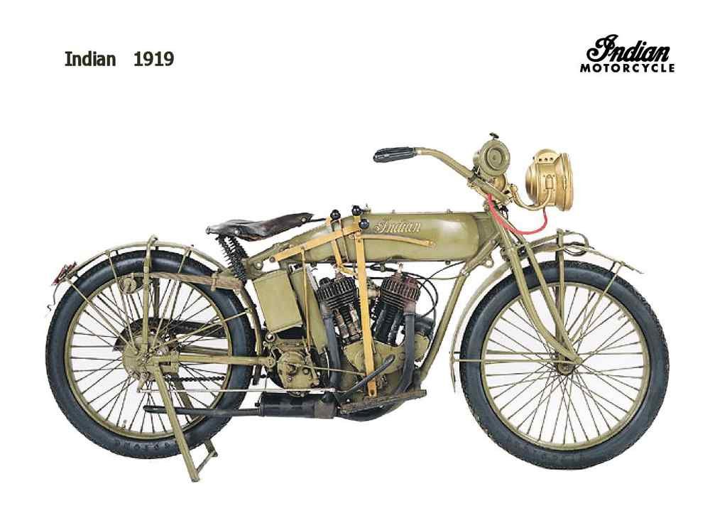 Indian 1919 motorbike A4 Photo Print