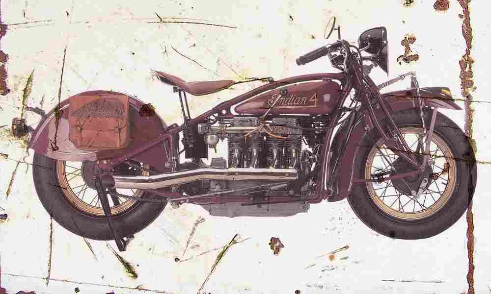 Indian Four 1929 Aged Vintage A4 Photo Print