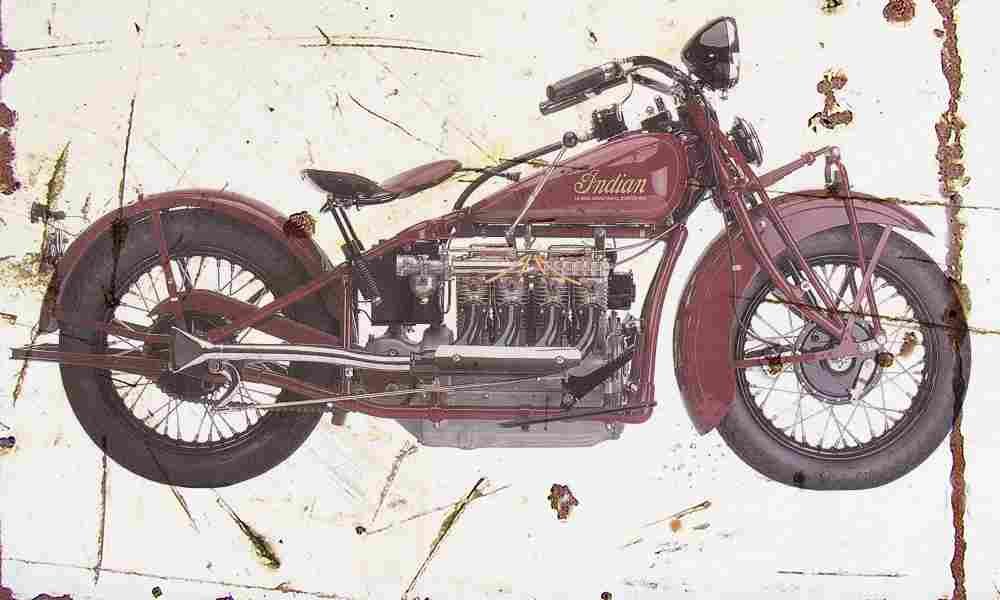 Indian Four 1932 Aged Vintage A4 Photo Print