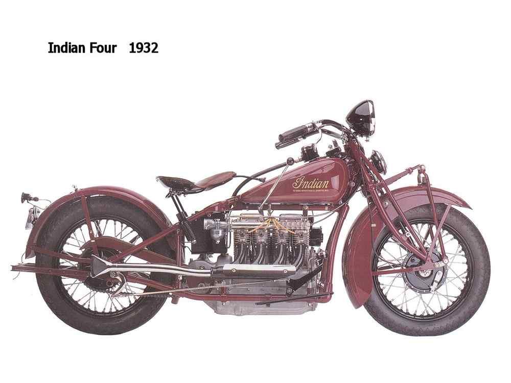 Indian Four 1932 motorbike A4 Photo Print