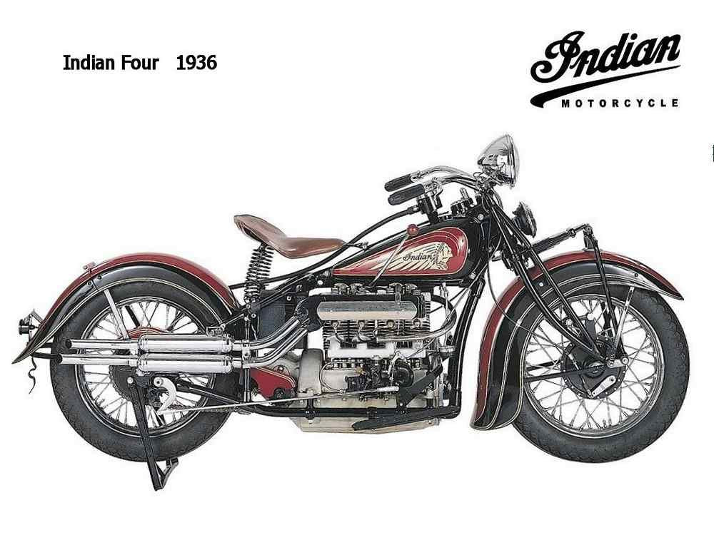 Indian Four 1936 motorbike A4 Photo Print