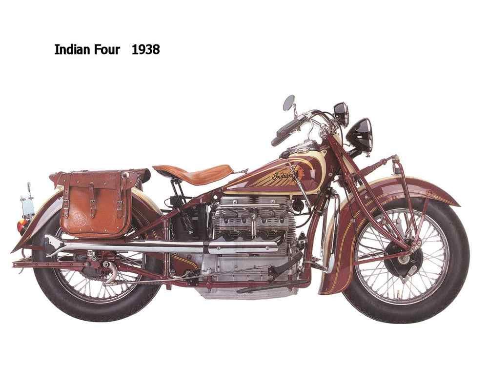 Indian Four 1938 motorbike A4 Photo Print