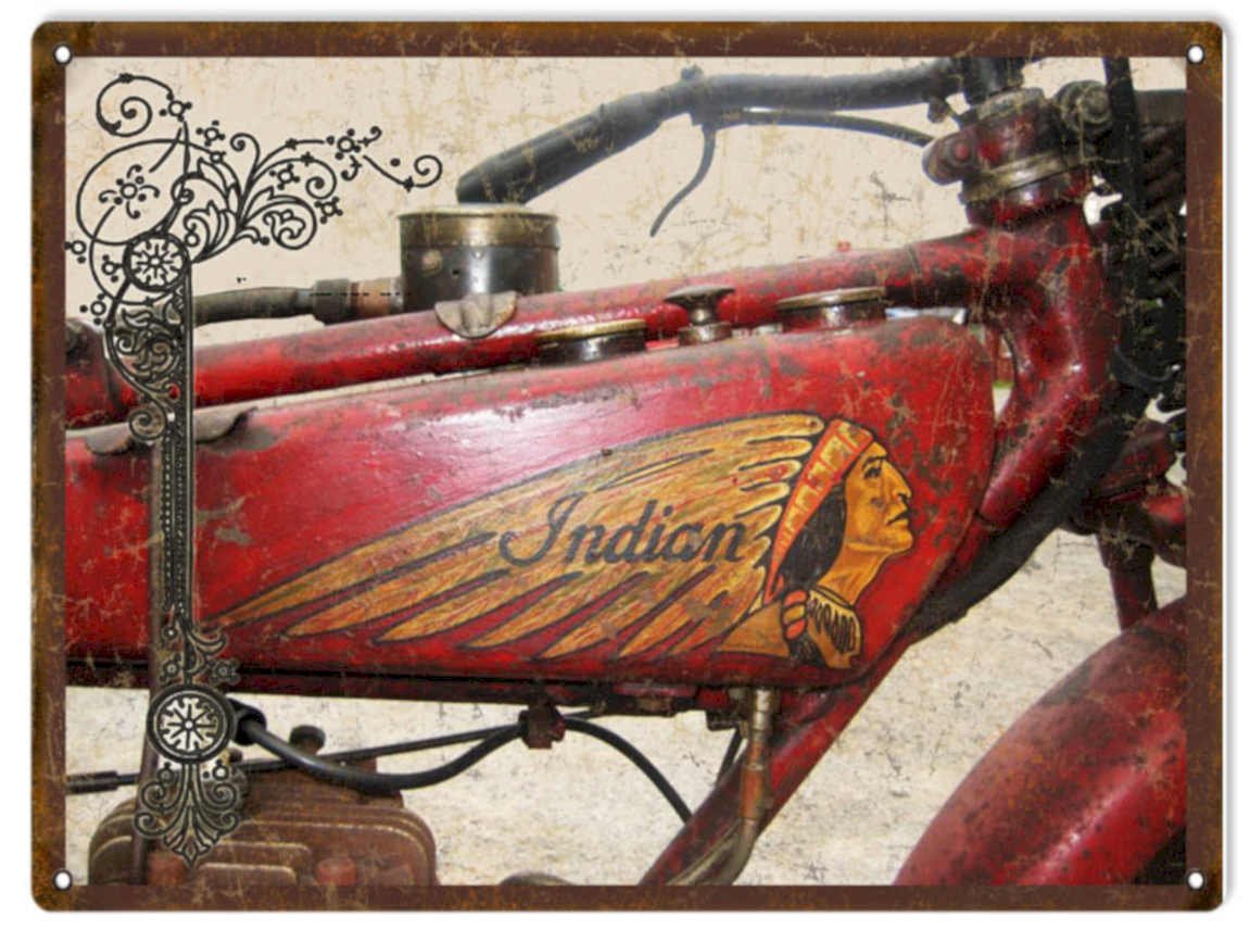 Indian Headstock Detail Vintage Retro Advert Ads A4 Photo Print