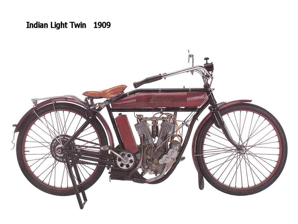 Indian LightTwin 1909 motorbike A4 Photo Print