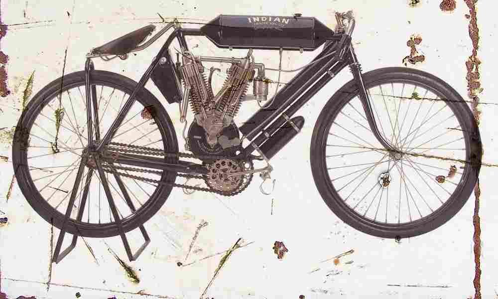 Indian Racer 1908 Aged Vintage A4 Photo Print