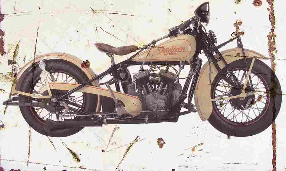 Indian Scout 1932 Aged Vintage A4 Photo Print