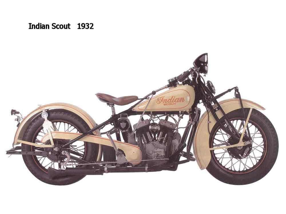 Indian Scout 1932 motorbike A4 Photo Print