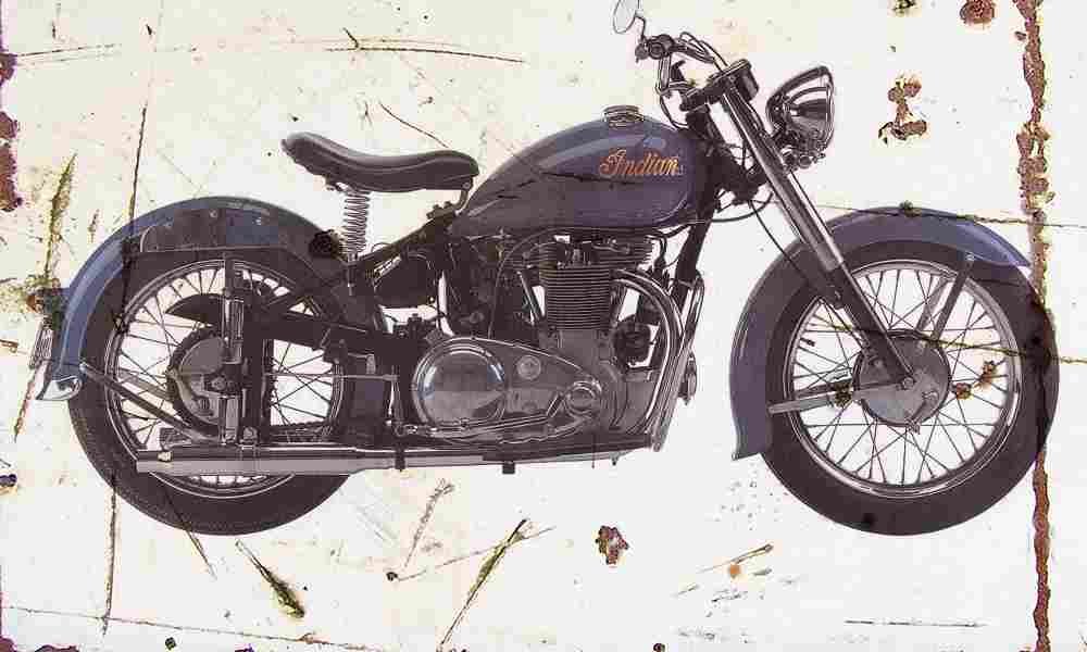 Indian Scout 1949 Aged Vintage A4 Photo Print