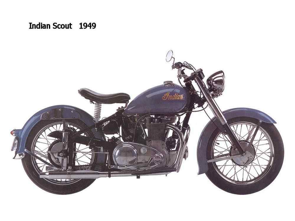 Indian Scout 1949 motorbike A4 Photo Print