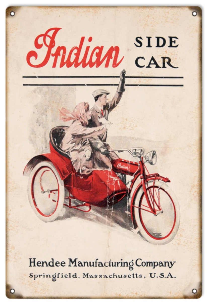 Indian Side Car Vintage Retro Advert Ads A4 Photo Print