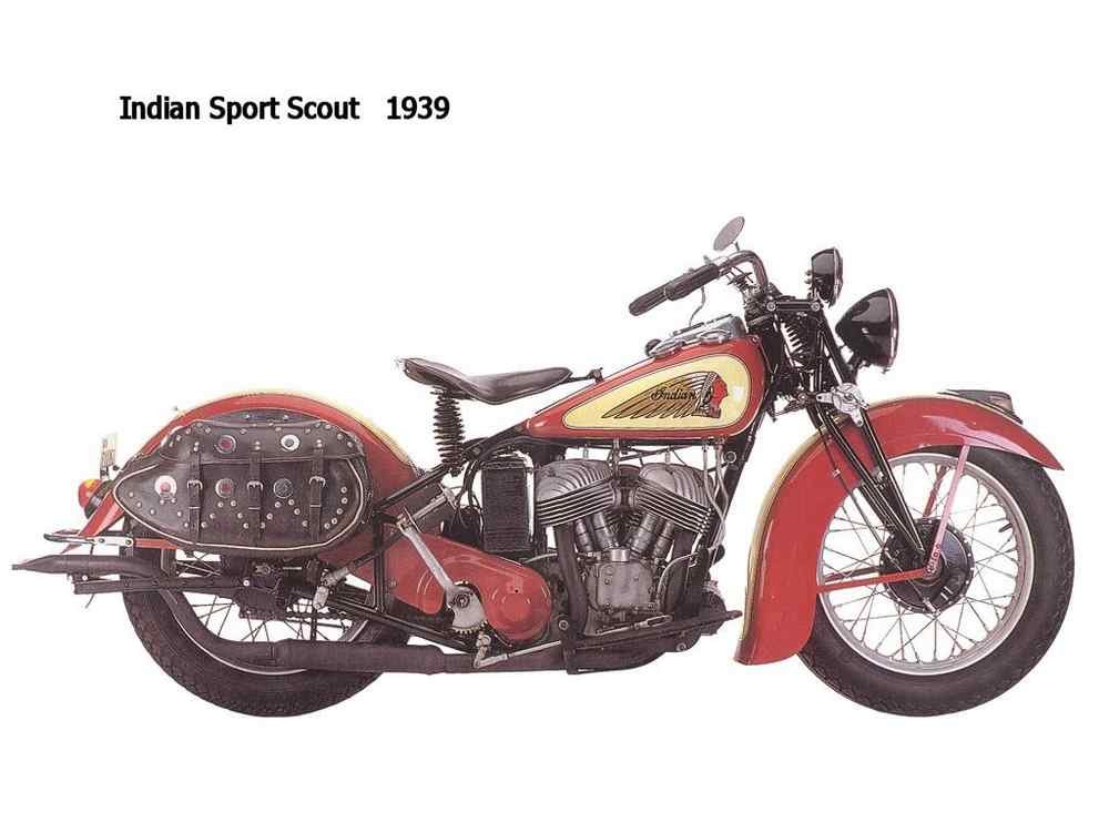 Indian Sport Scout 1939 motorbike A4 Photo Print