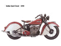 Indian Sport Scout 1940 motorbike A4 Photo Print