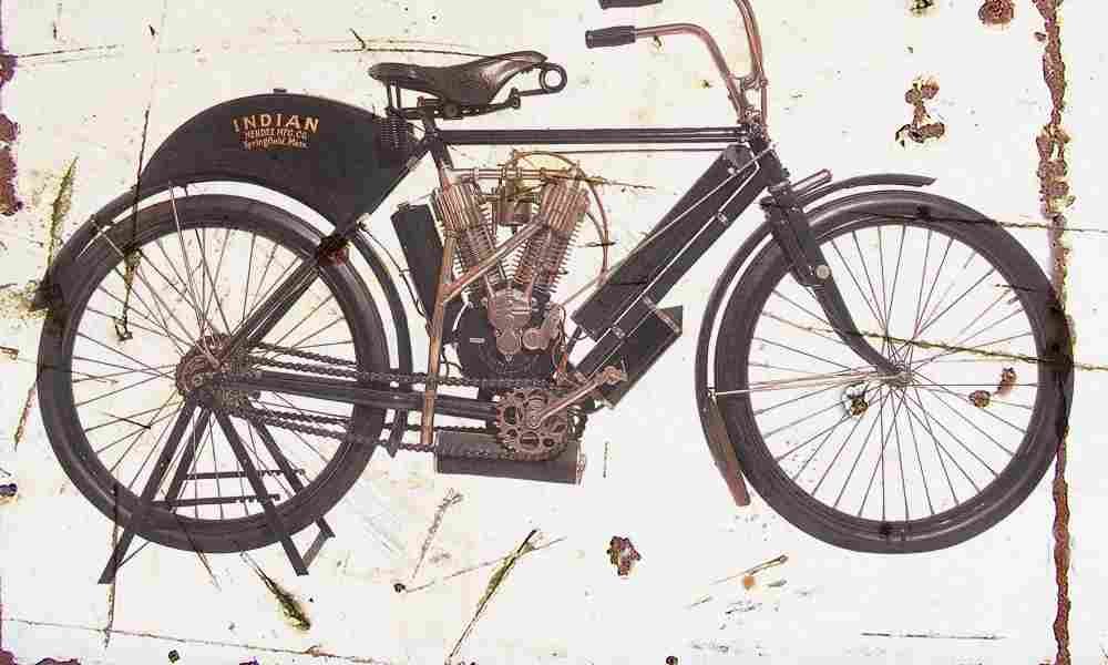 Indian Twin 1907 Aged Vintage A4 Photo Print