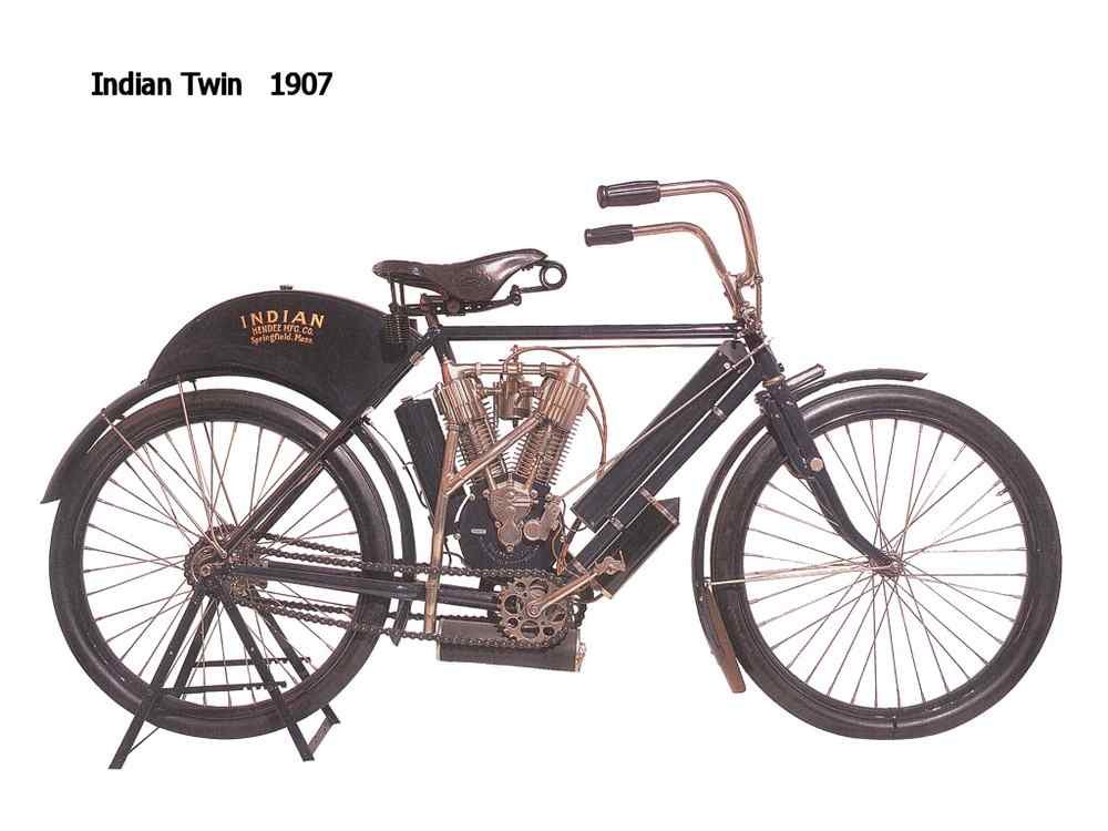 Indian Twin 1907 motorbike A4 Photo Print