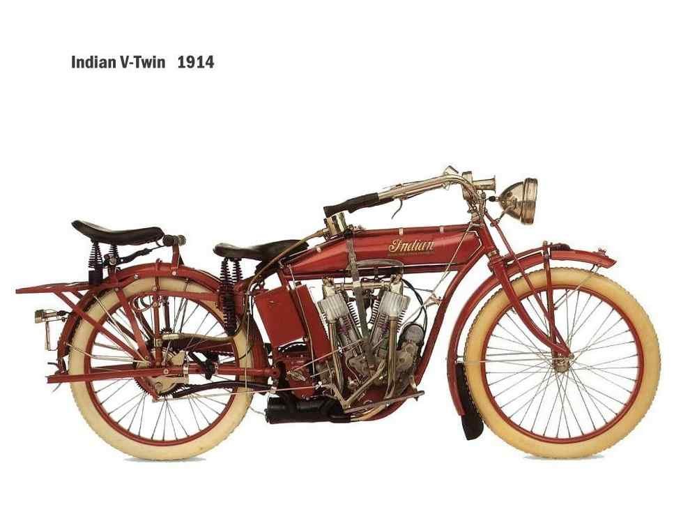 Indian V twin 1914 motorbike A4 Photo Print