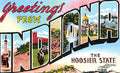 Indiana Luggage Label Vintage A4 Photo Print