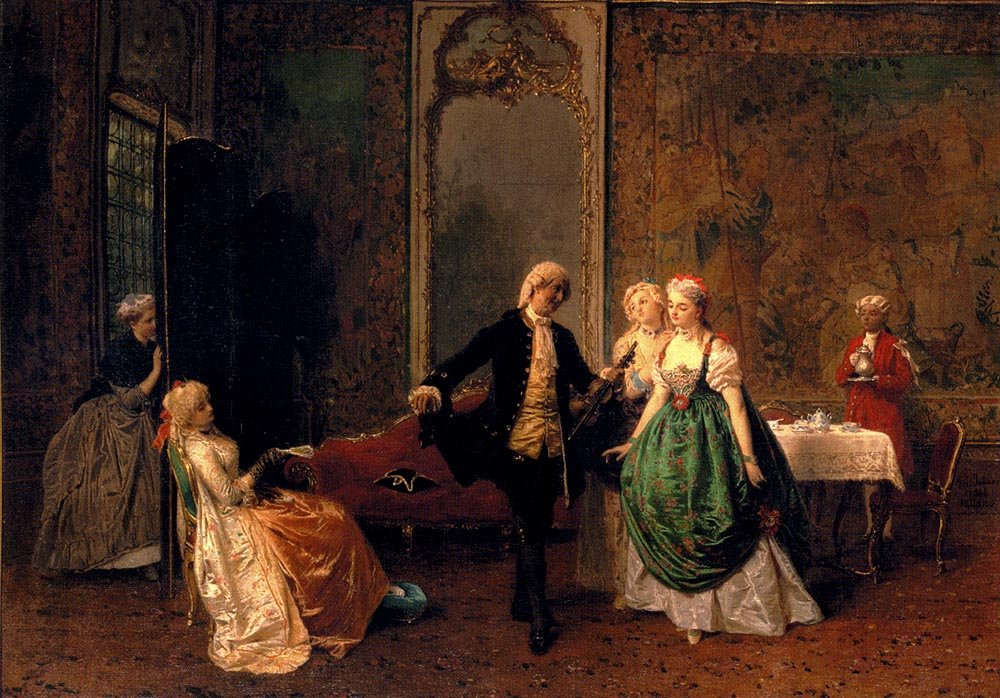Induno Cavaliere Gerolamo The Dancing Lesson Art A4 Photo Print UK