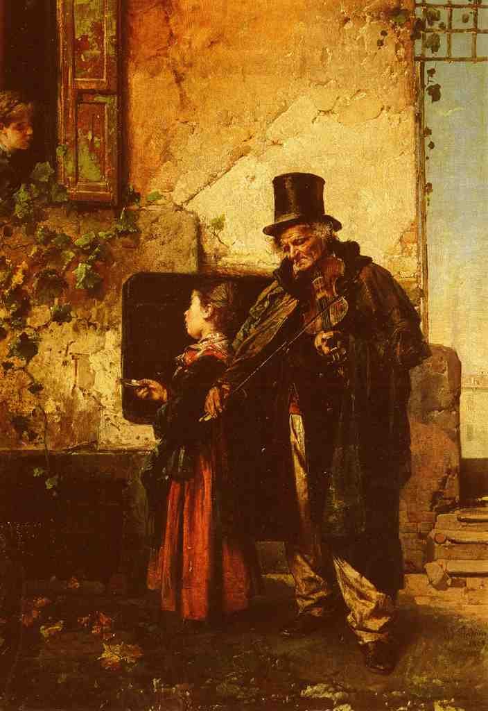 Induno Domenico The Old Musician Art A4 Photo Print UK