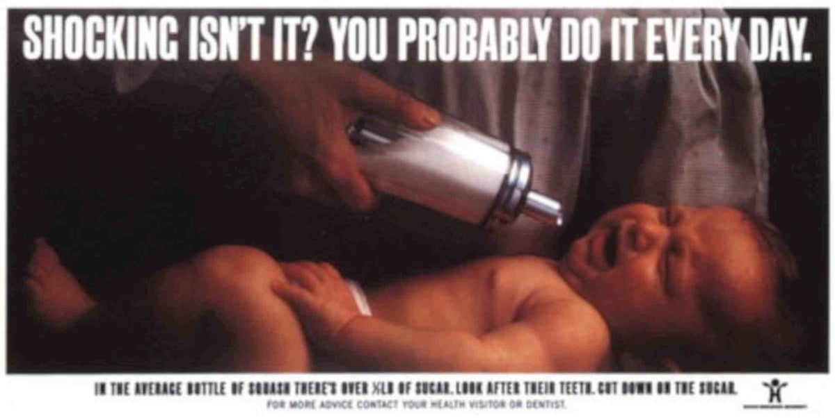 Infant Sugar Warning Vintage Retro Advert Poster A4 Photo Print