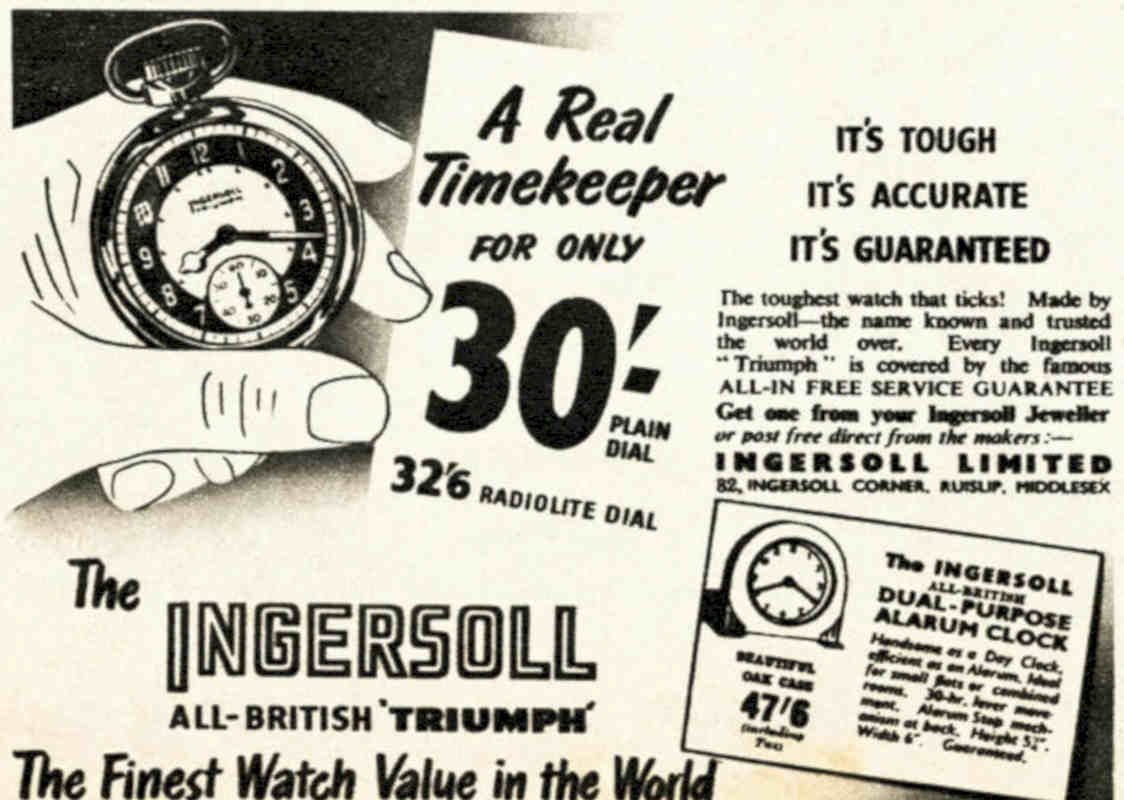 Ingersoll Watch Radio Vintage Retro Advert Poster A4 Photo Print