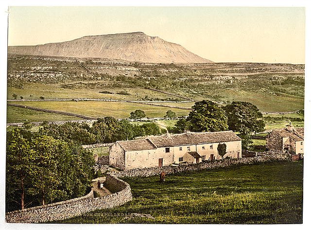 Ingleborough from Chapel le Dale Lake District Vintage A4 Photo Print