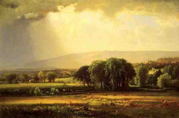 Inness George Harvest Scene In The Delaware Valley A4 Photo Print