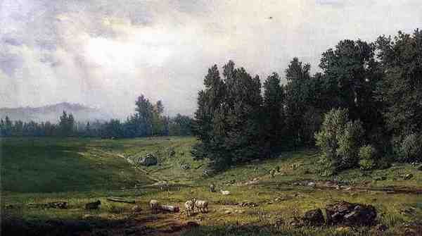 Inness George Landscape With Sheep A4 Photo Print
