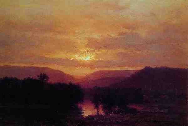 Inness George Sunset A4 Photo Print