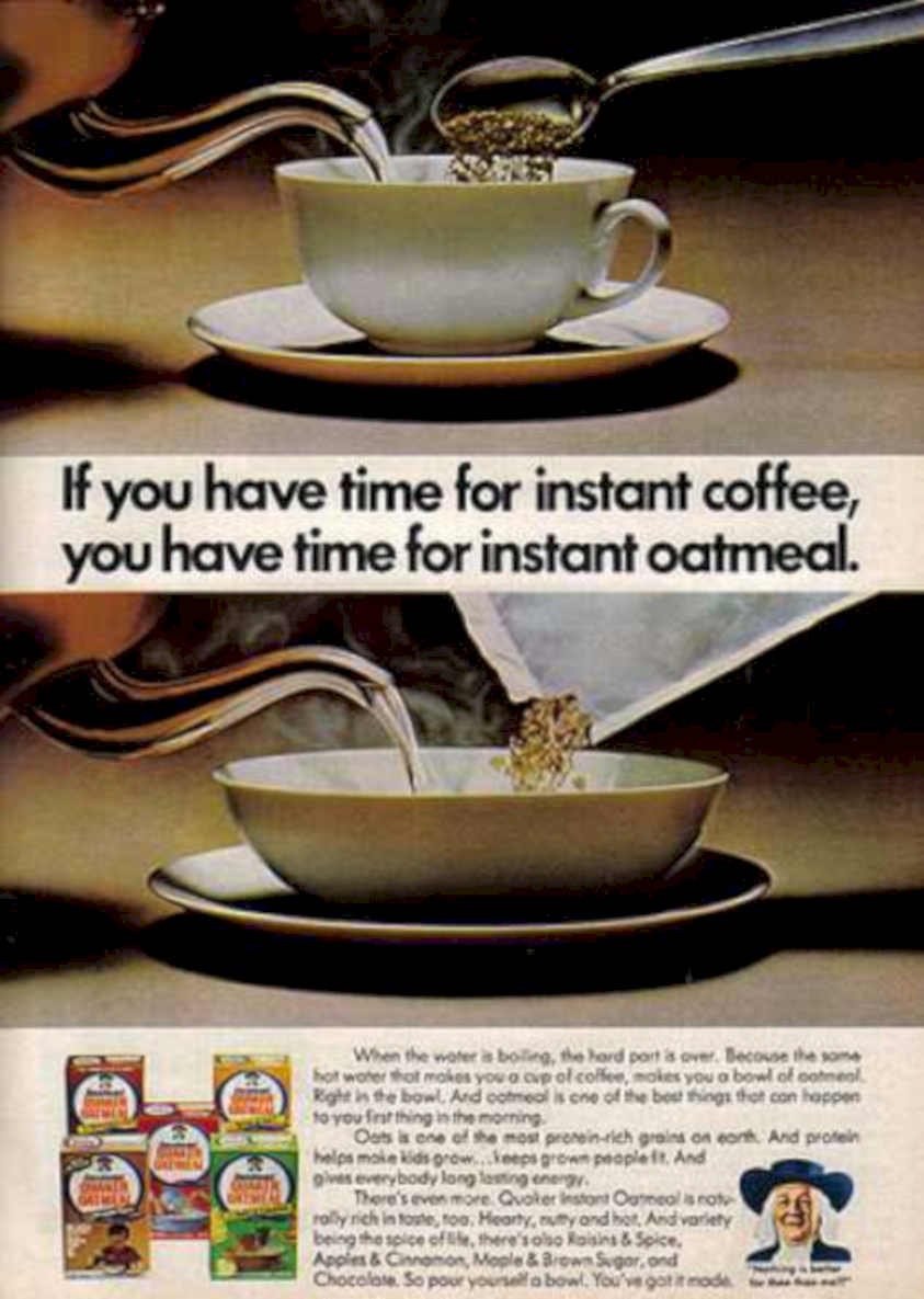 Instant Oatmeal Coffee Vintage Retro Advert Ads A4 Photo Print