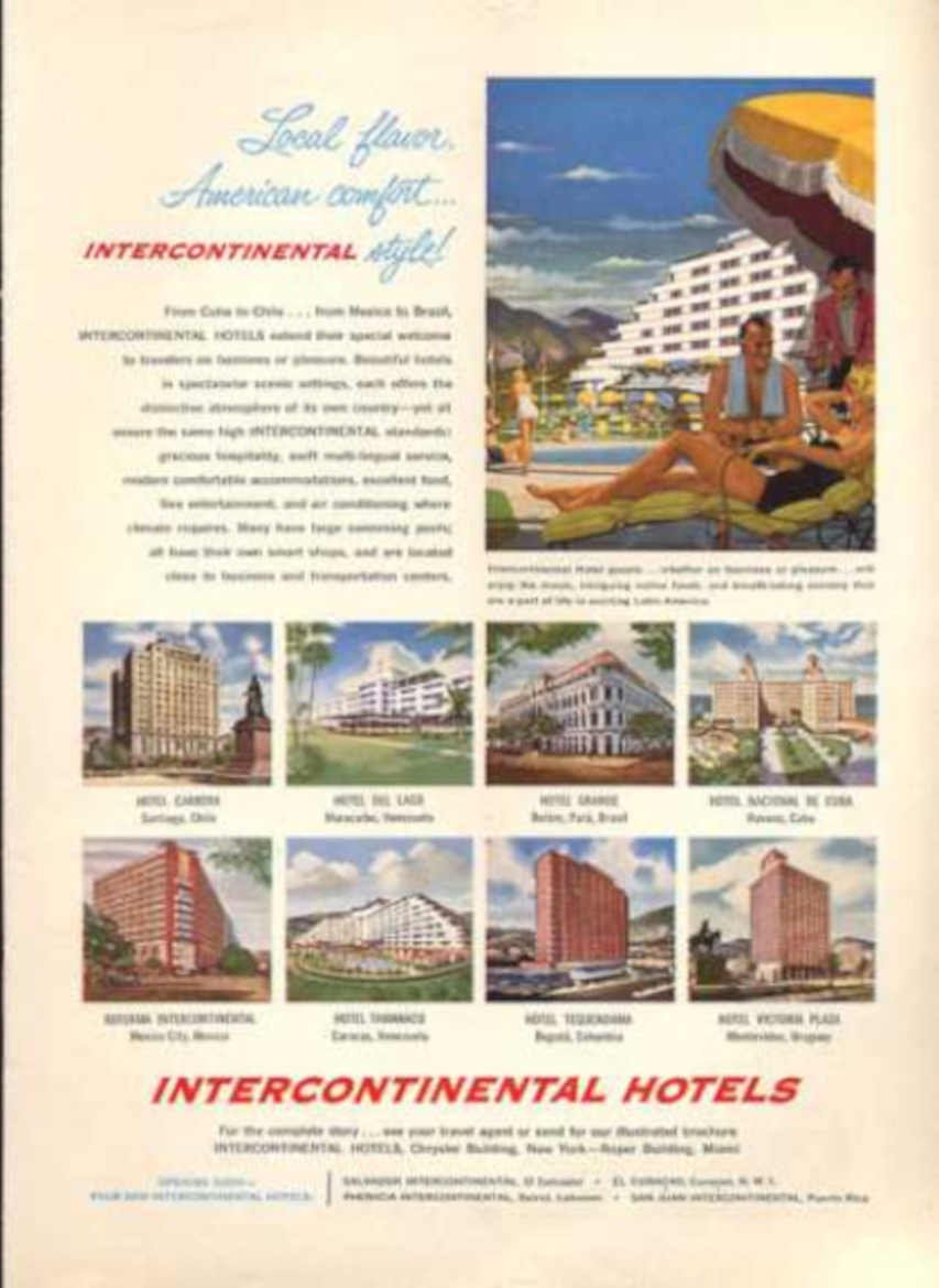 Intercontinental Hotels Beach Vintage Retro Advert Ads A4 Photo Print