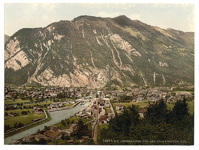 Interlaken Bernese Oberland Vintage A4 Photo Print