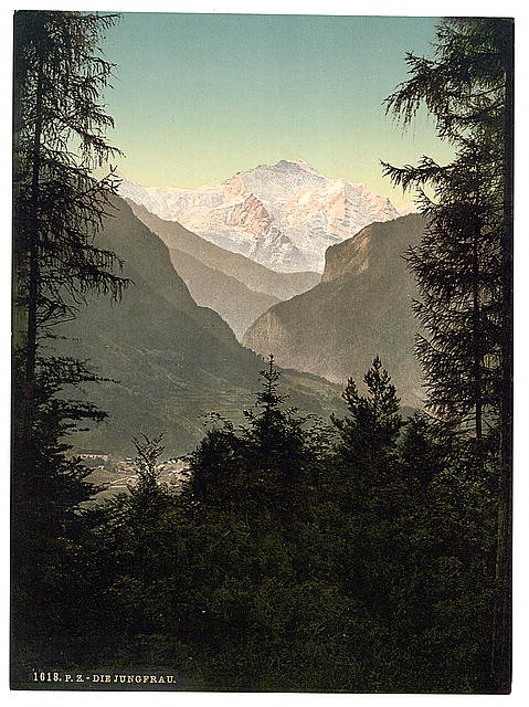 Interlaken the Jungfrau Bernese Oberland Vintage A4 Photo Print