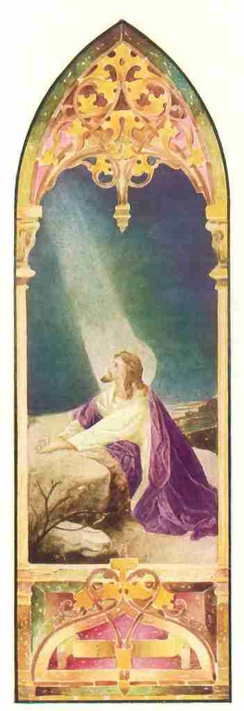 International Art Glass 1914 Christ in Gethsemane A4 Photo Print