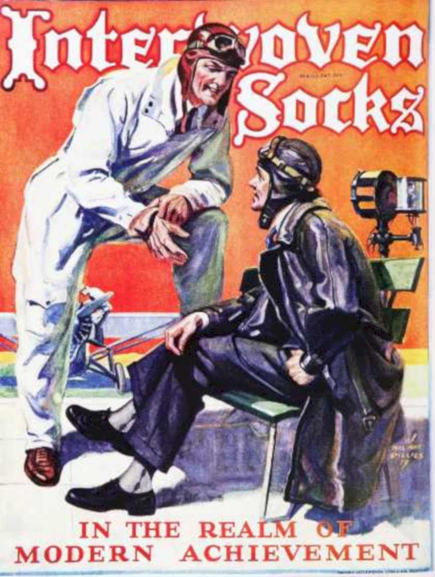 Interwoven Socks Aviation Vintage Retro Advert Ads A4 Photo Print