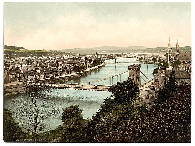 Inverness from castle Vintage A4 Photo Print