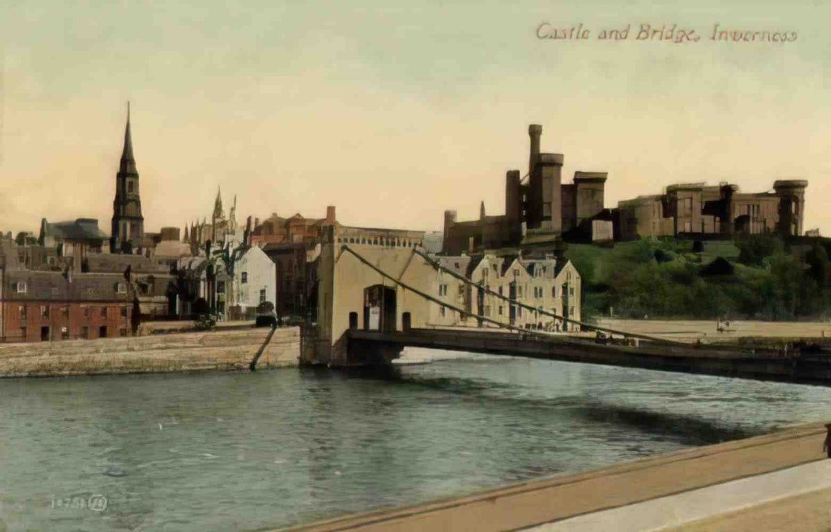 Invernessshire Inverness Castle and Bridge Vintage A4 Photo Print