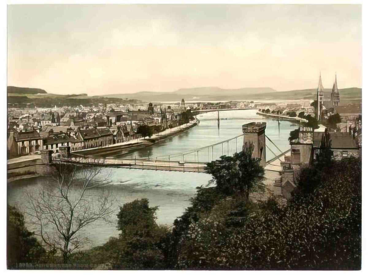 Invernessshire Inverness from the Castle 1900s Vintage A4 Photo Print