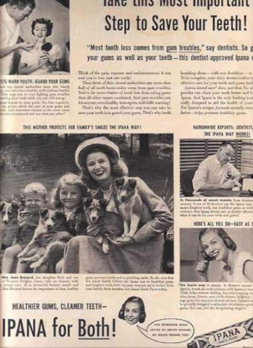 Ipana Gums Teeth Vintage Retro Advert Ads A4 Photo Print