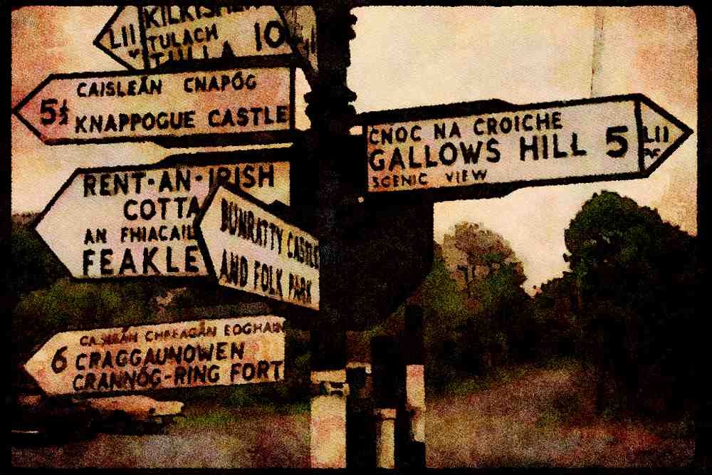 Ireland 385010 Signpost A4 Limited Edition Watercolour Print