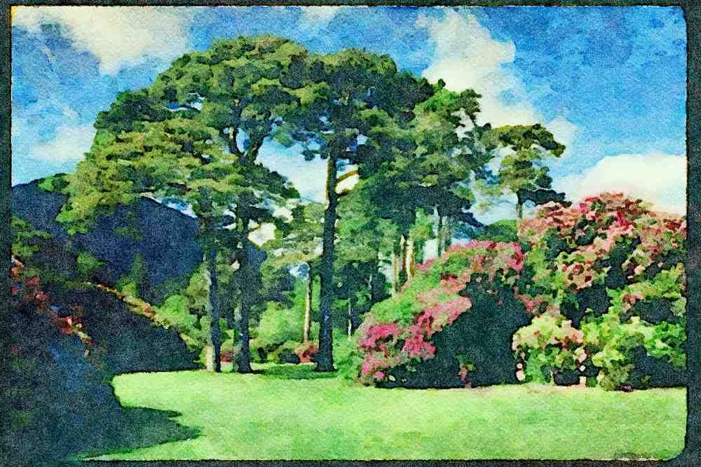 Ireland 385021 Garden, Muckross House A4 Limited Edition Watercolour Print