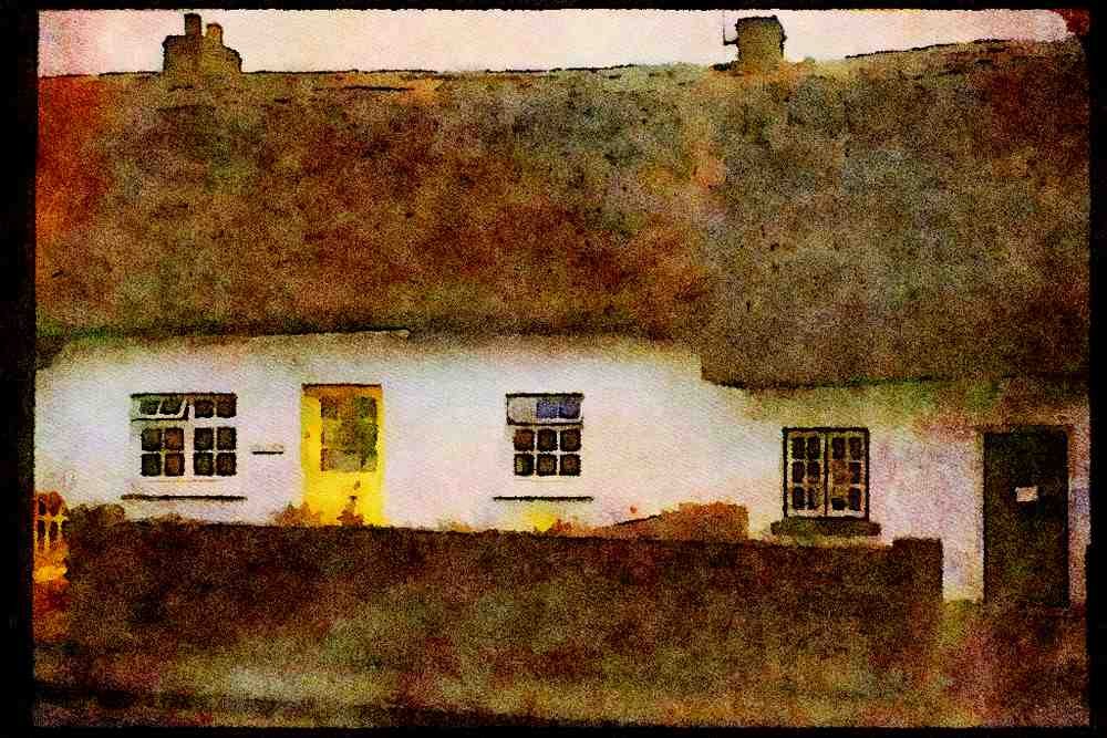 Ireland 385026 Adare Houses A4 Limited Edition Watercolour Print