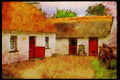 Ireland 385028 Bunratty Folklore Village A4 Limited Edition Watercolour Print