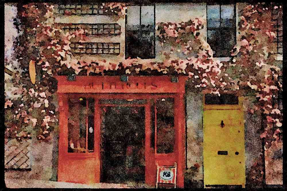 Ireland 385047 Flower covered Bakery A4 Limited Edition Watercolour Print
