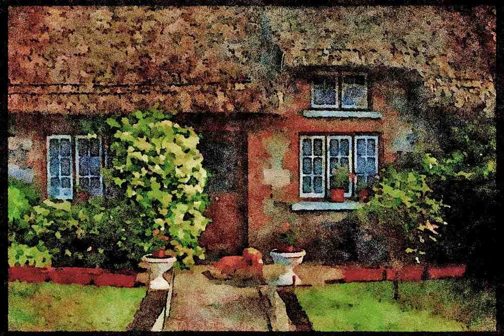 Ireland 385065 A Quaint Irish Thatched Home A4 Limited Edition Watercolour Print